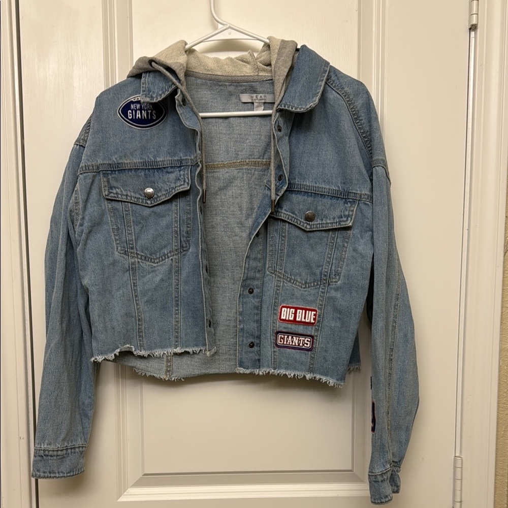 Wear by Erin Andrews Light Blue Denim New York Giants Jacket